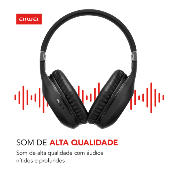 Headphone sem fio Bluetooth Wireless Aiwa Aws HP-02-B