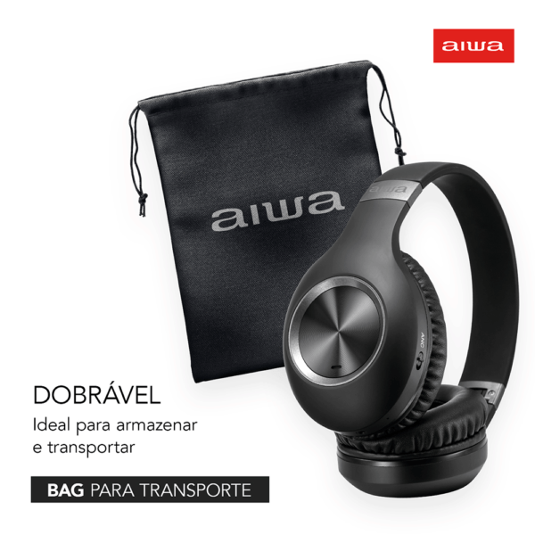 Headphone sem fio Bluetooth Wireless Aiwa Aws HP-02-B
