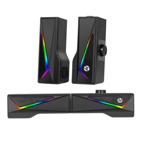 Caixa de Som HP DHE-6002 Conexão USB Led RGB Alto Falante Estéreo