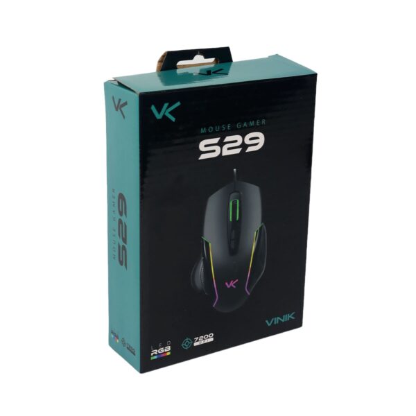 Mouse Gamer Vinik S29 7200dpi Rgb Cabo 1,8m 7 Botões