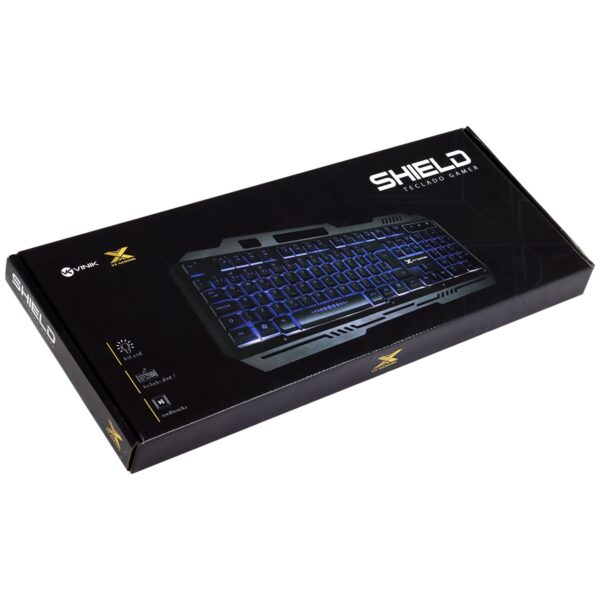Teclado Gamer Shield Abnt2 Multimidia Led Azul 1.8 Mts-gt600