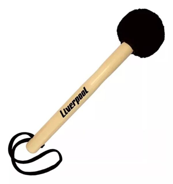 Baqueta Liverpool Maçaneta Para Bumbo Marfim 300mm Pelucia