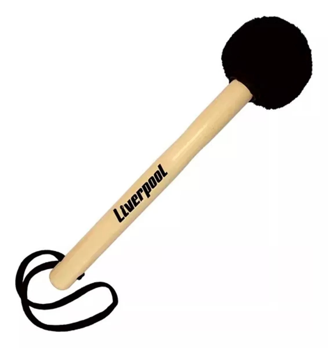 Baqueta Liverpool Maçaneta Para Bumbo Marfim 300mm Pelucia