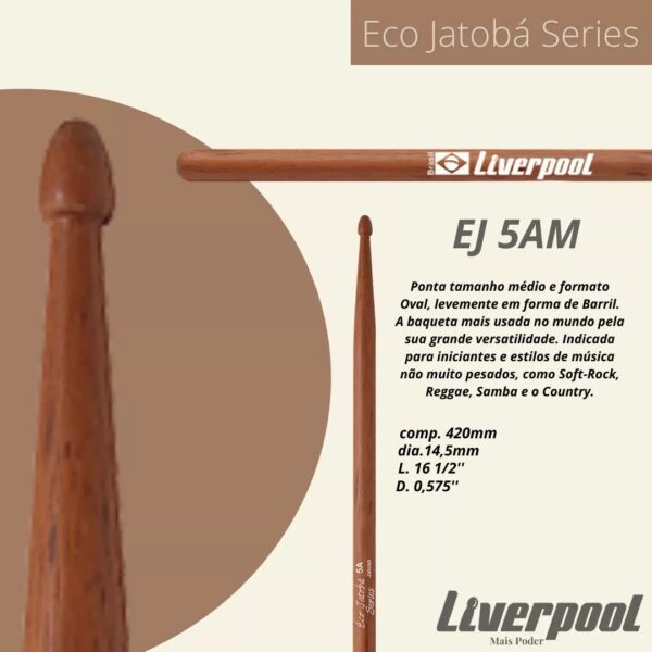 Baqueta 5a Eco Jatobá Ponta De Madeira Liverpool Ej 5am - Image 4