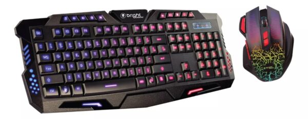 Kit Gamer Bright 594 Teclado E Mouse Preto  Rgb Led Abnt2 - Image 5