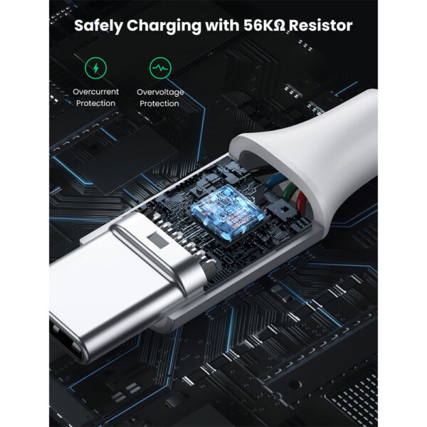 Cabo Smartphone Ugreen Us288 Usb 2.0 P Usb Tipo C 1m Branco - Image 4