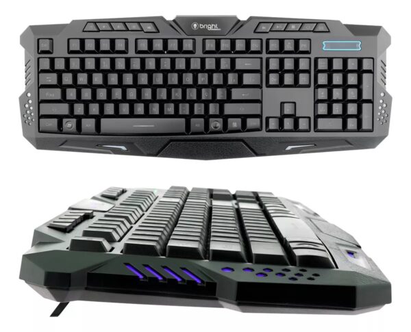 Kit Gamer Bright 594 Teclado E Mouse Preto  Rgb Led Abnt2 - Image 2