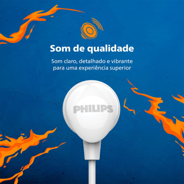 Fone De Ouvido Tipo C Com Fio Philips Tae2146bk/00 Branco - Image 6