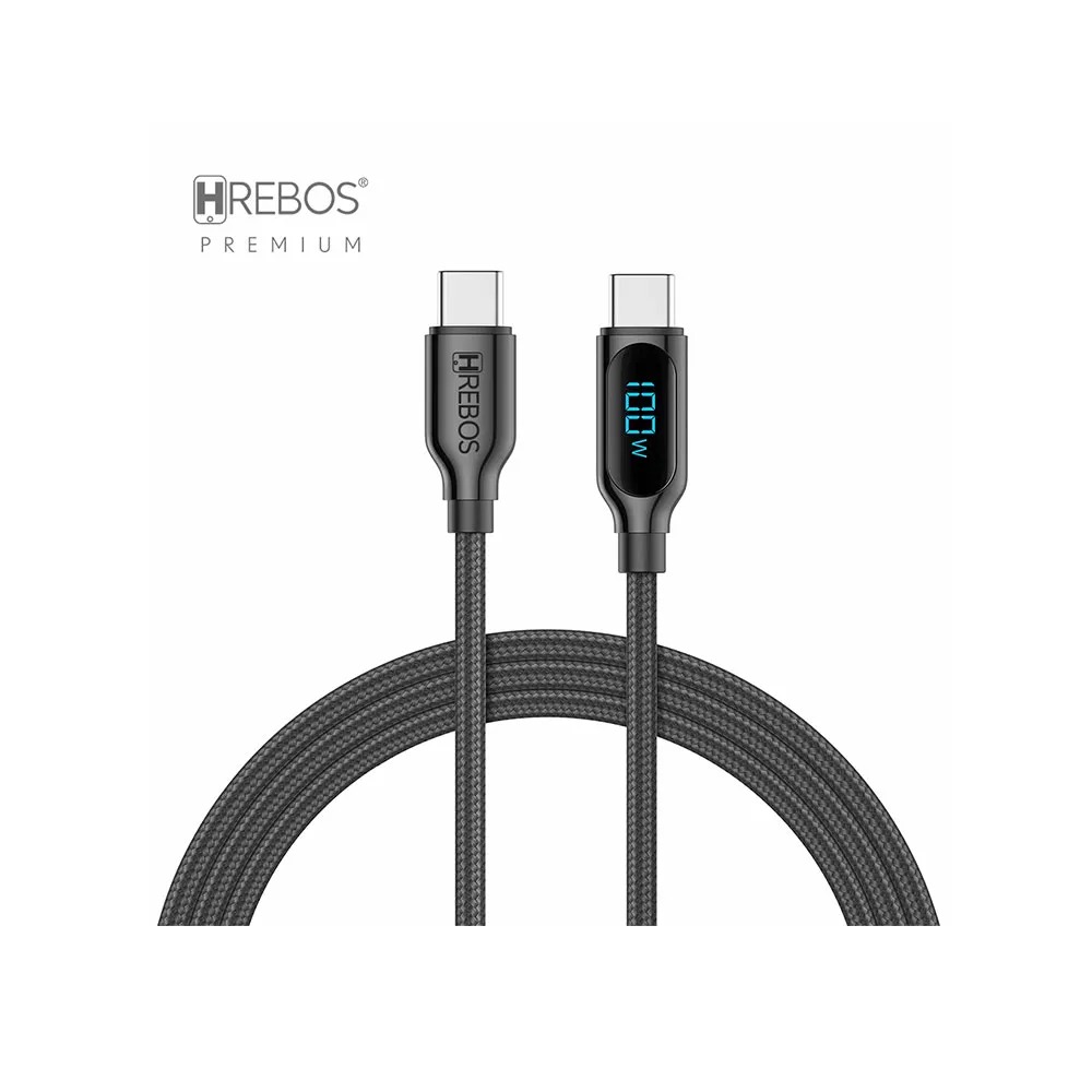 Cabo Smartphone Hrebos Cb-301c Usb Tipo C 1.2m Preto