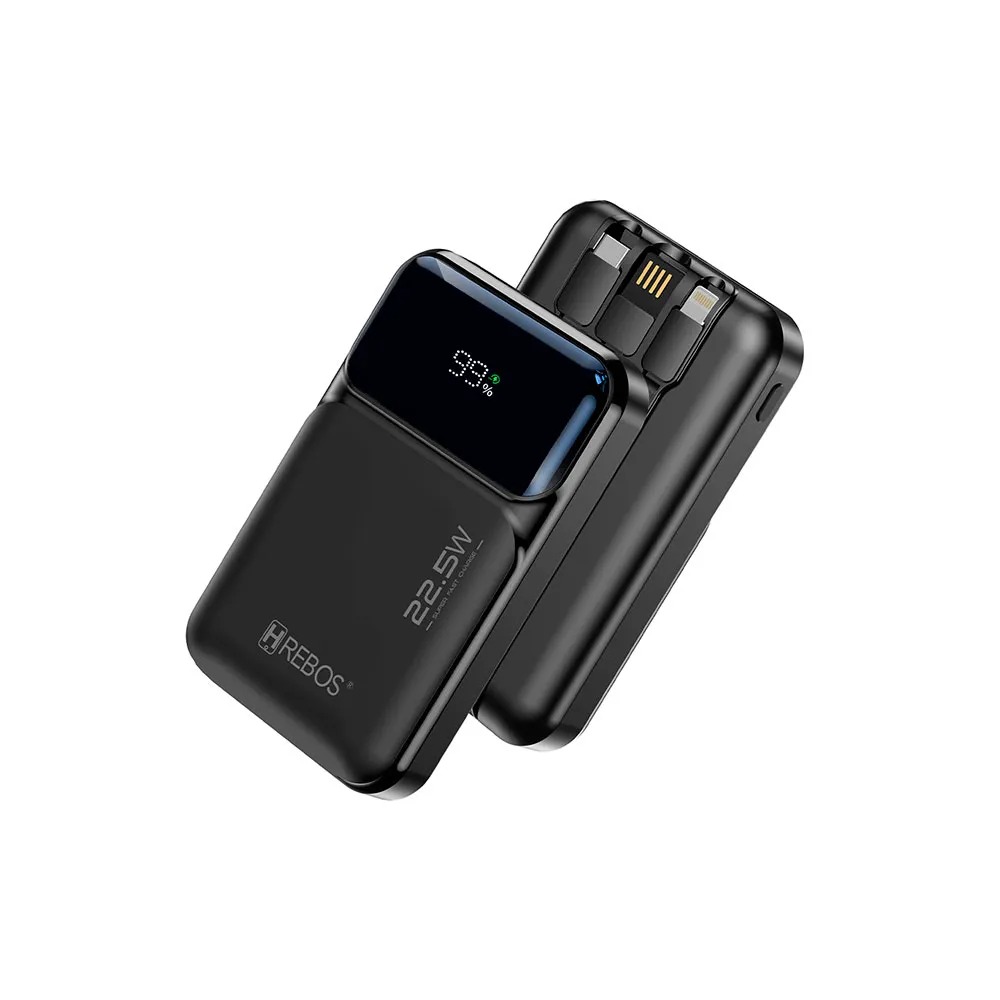 Power Bank Hrebos Pb-203 10.000mah 22.5w V8 Tipo C Lightning