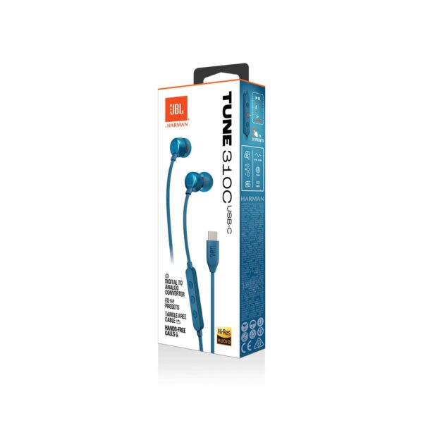 Fone De Ouvido Jbl C/ Fio 310c Driver 9mm Usb-c Azul - Image 8
