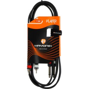 Cabo Áudio Auxiliar Plug P10 X Rca 1,8m Estéreo Hayonik