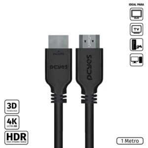 Cabo Hdmi 3m Kross Elegance 19 Pinos 3 Metros Ultra Hd Preto