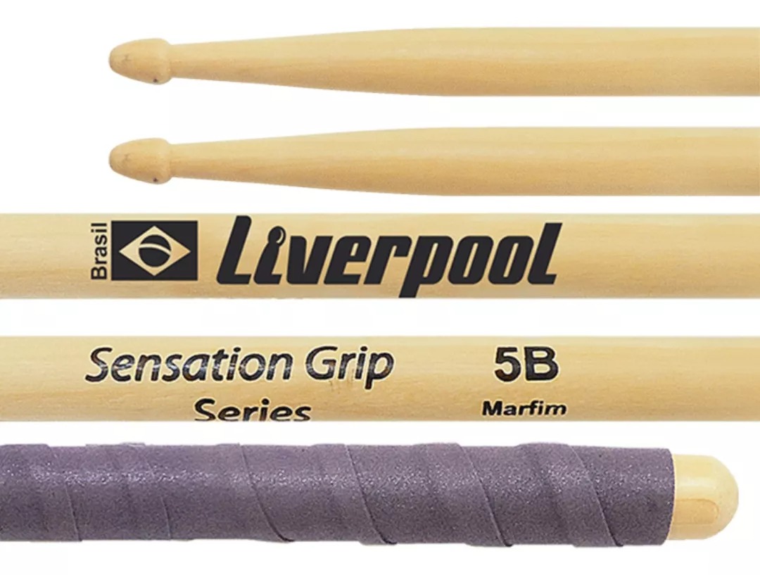 Baquetas Bateria Liverpool EVA5BM 5B Madeira Sensation Grip Antiderrapante