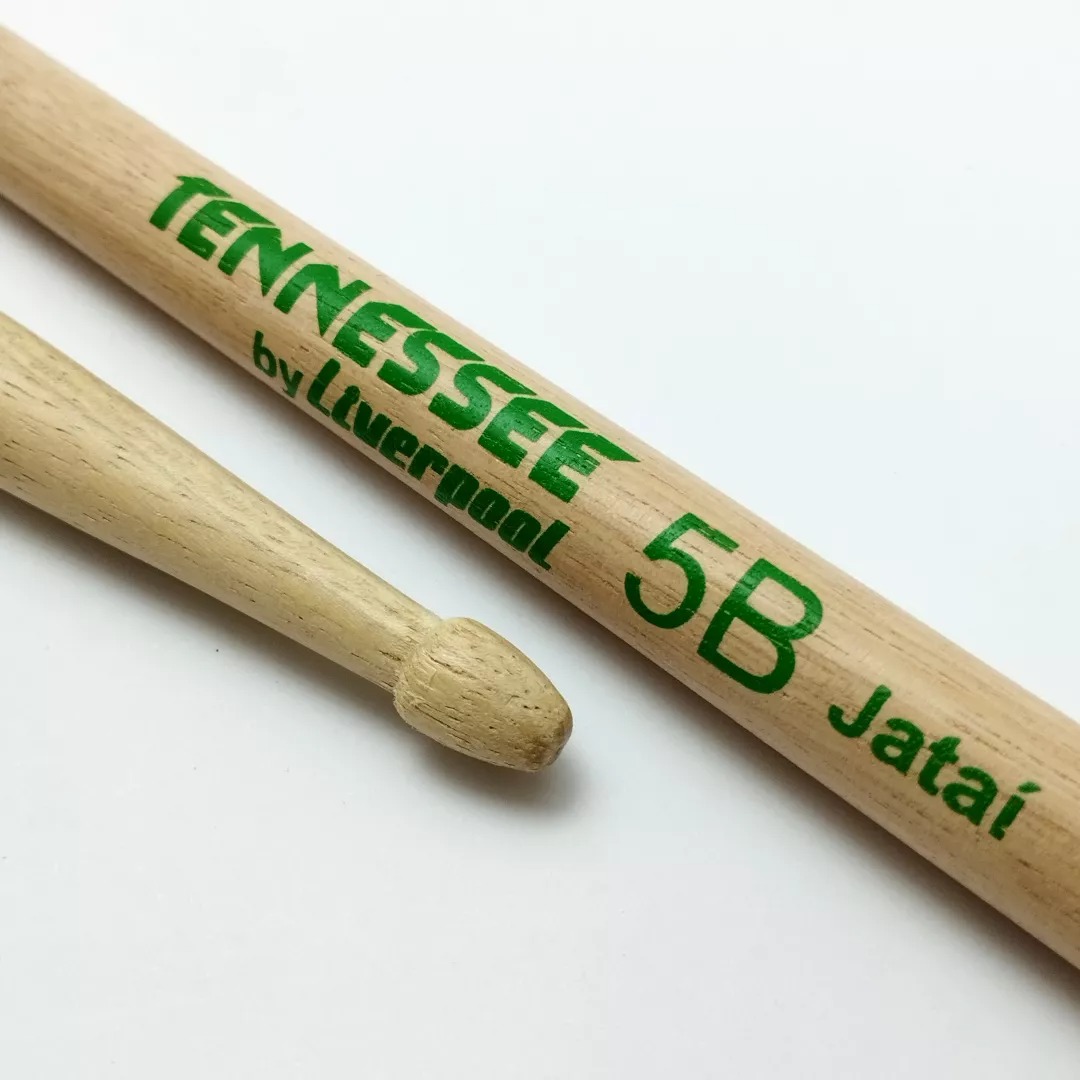 Baquetas Bateria Liverpool Tennessee Jataí 5B Ponta de Madeira Resistentes e Equilibradas