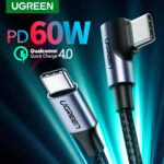 Cabo Ugreen Usb-cusb2.0-c Us255 Cinza preto 60w Rápido