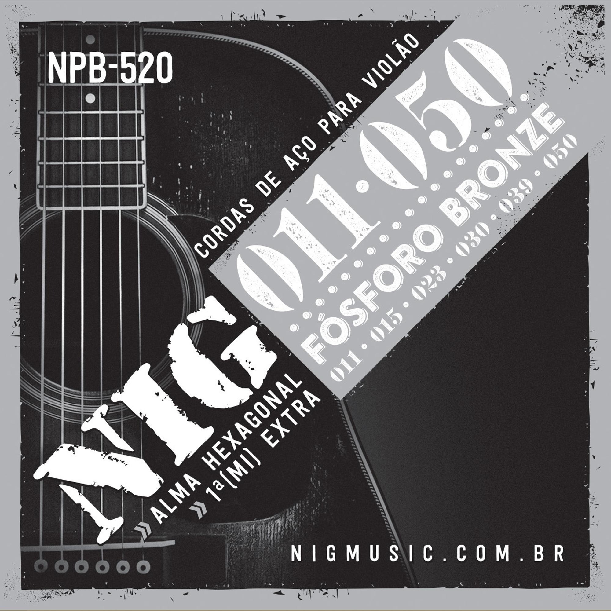 Encordoamento Corda Violão Aço Nig Fósforo Bronze 0.11