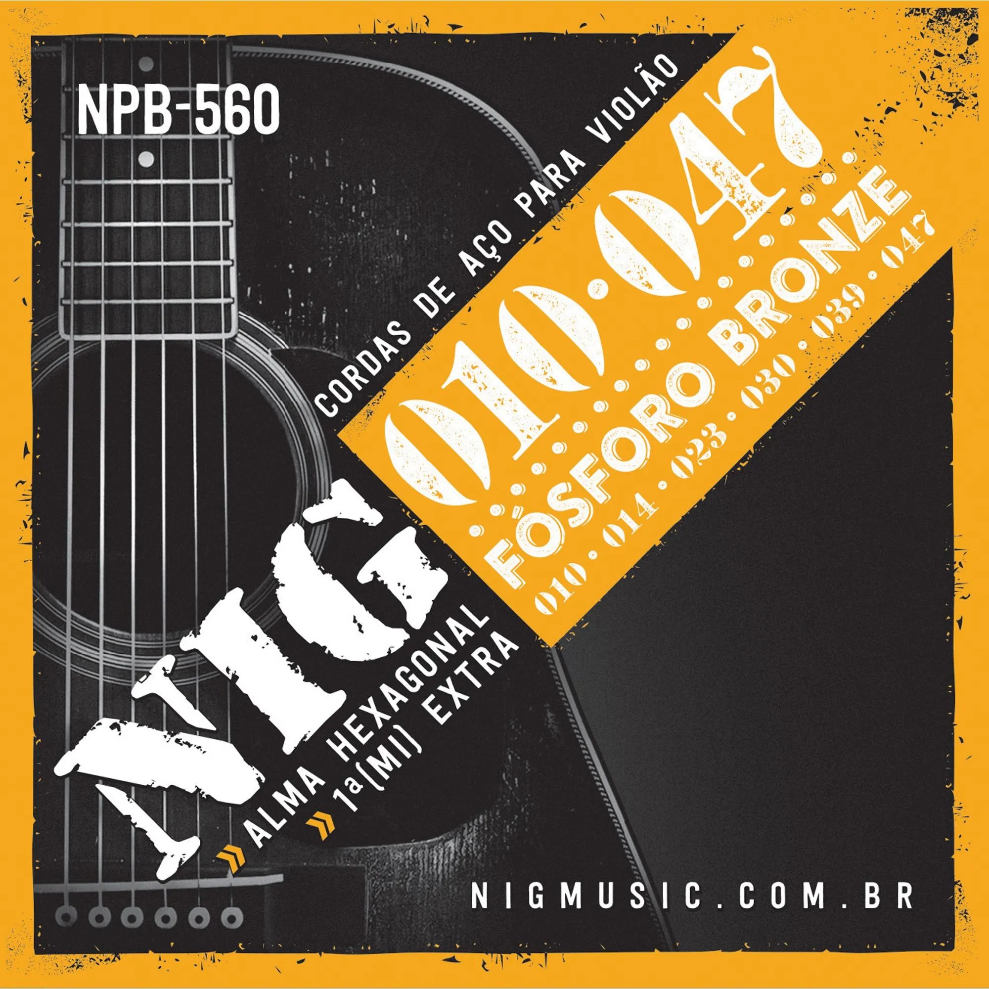 Encordoamento Violão Aço NIG Fósforo Bronze 0.10