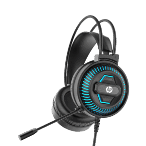 Headset Gamer HP DHE 8001 P2 Preto com Microfone e Iluminação Blue Light