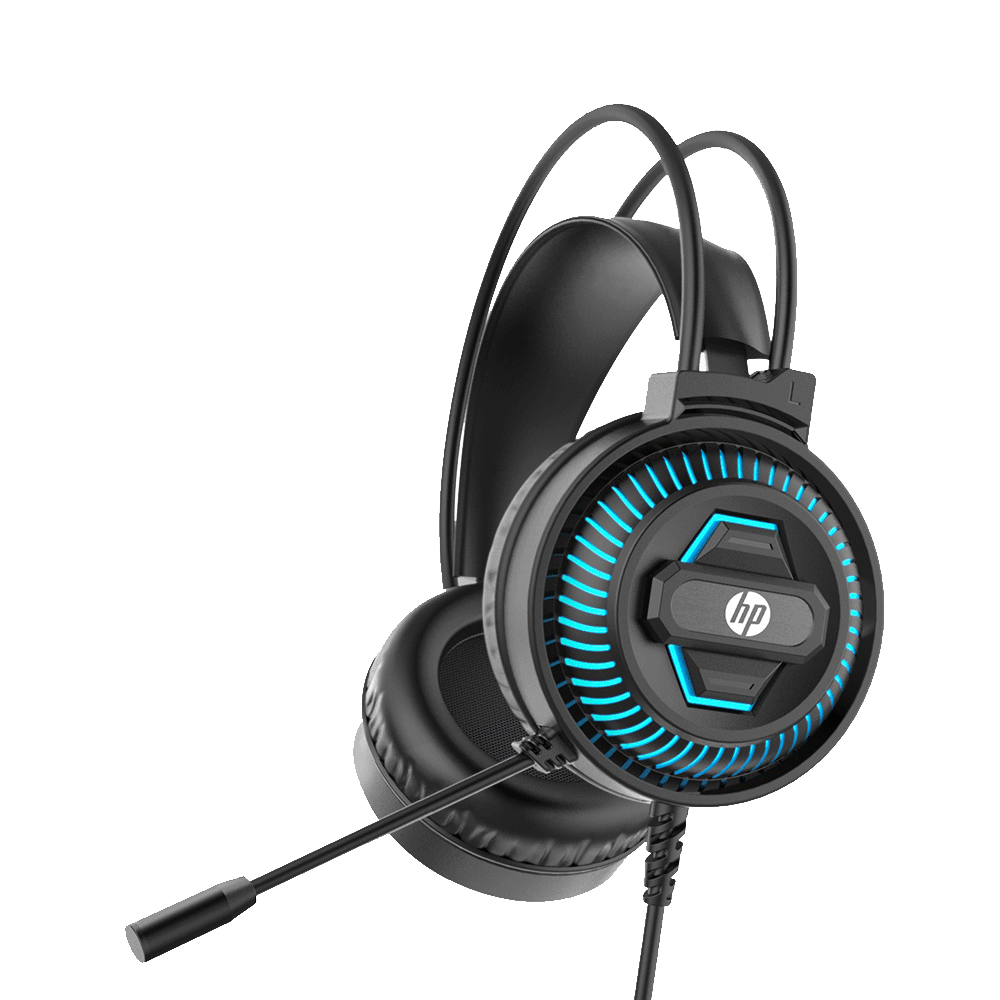 Headset Fone de Ouvido Gamer Hp Conexão P2 Blue Light Dhe-8001 Preto