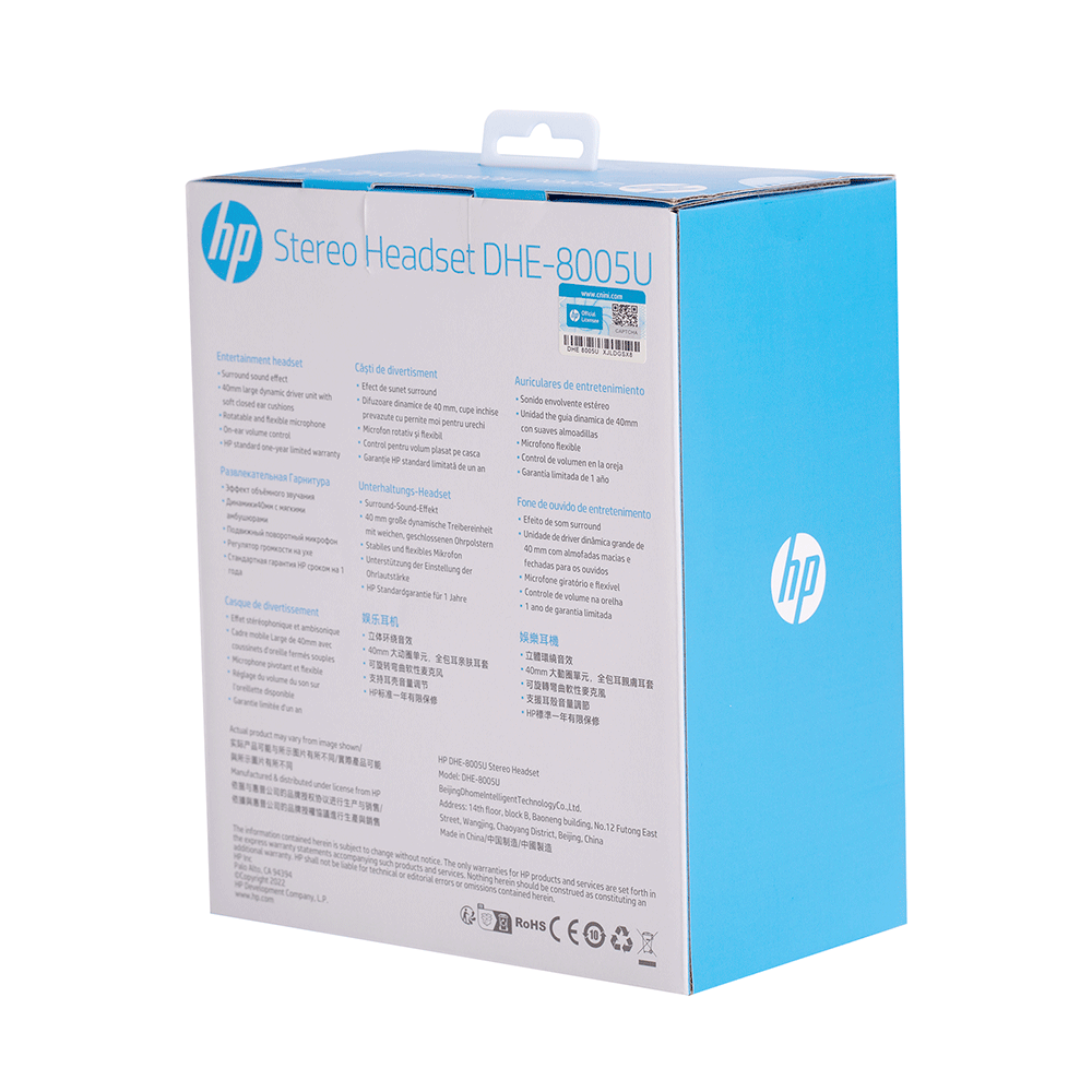 Headset Gamer HP DHE 8005U USB Preto com Microfone e Áudio Imersivo