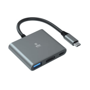 Hub Adaptador USB C Kross KE UC4163 com 4 Portas USB 3.0