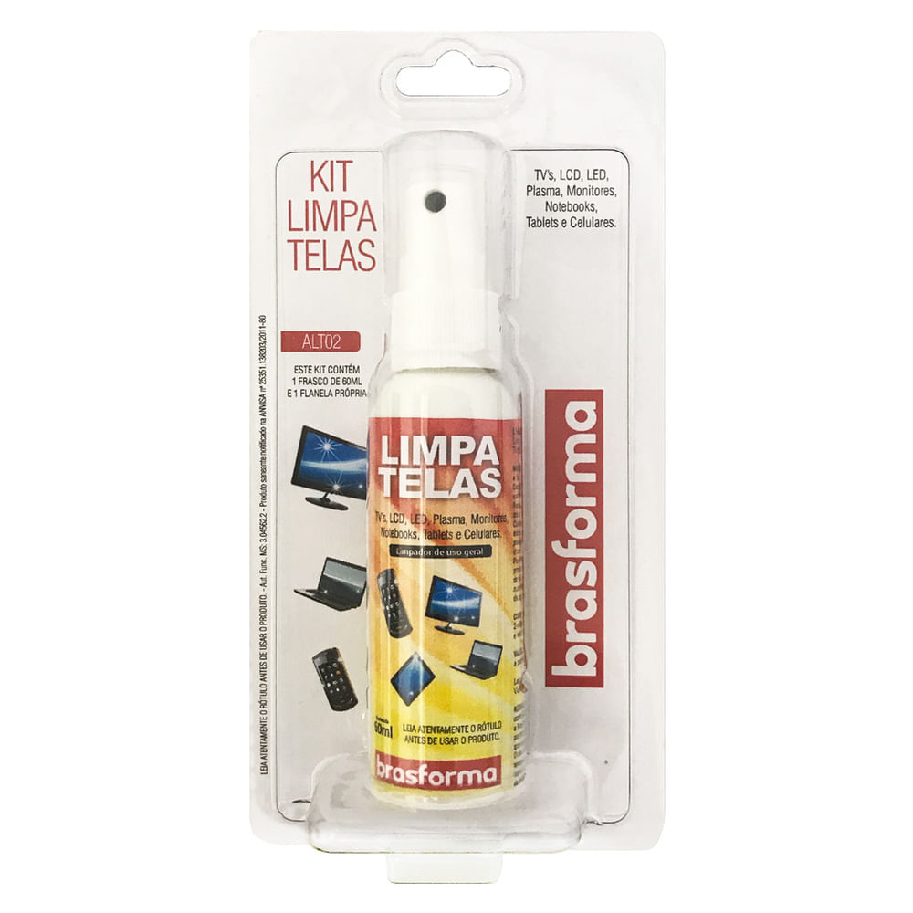 Kit Limpa Telas Brasforma Alt 0.2 60 ml com Flanela