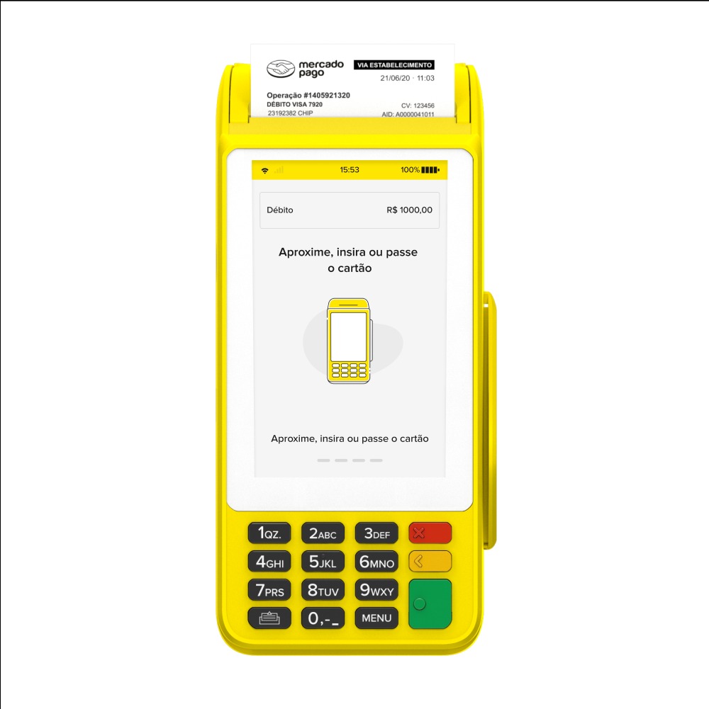 Maquininha de Cartão Point Pro 3 Mercado Pago com Chip Vivo