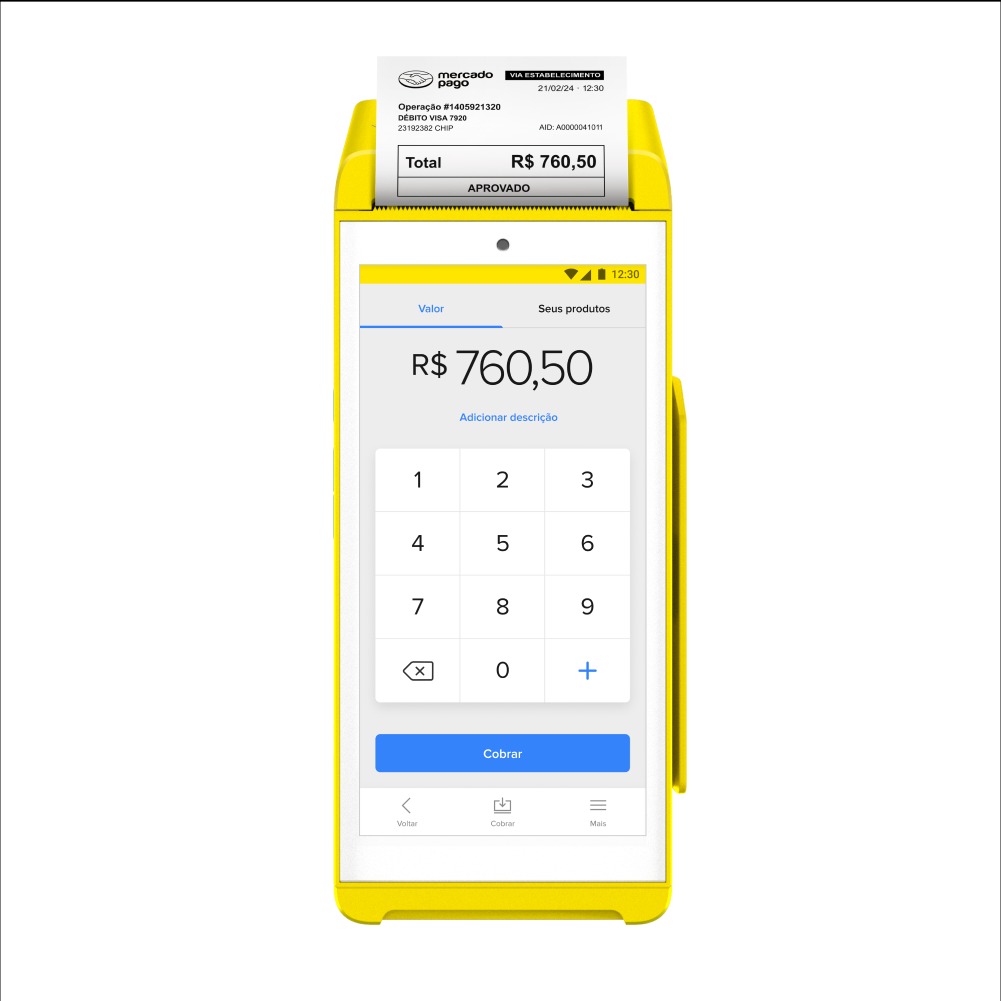 Maquininha de Cartão Point Smart 2 Mercado Pago com Chip Vivo Wi-Fi 4G