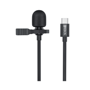 Microfone de Lapela Hrebos HS031 Tipo C para Smartphone Preto