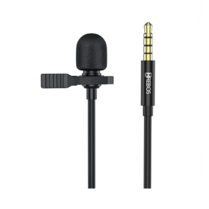 Microfone de Lapela Hrebos HS30 para Smartphone Live Vídeo Preto