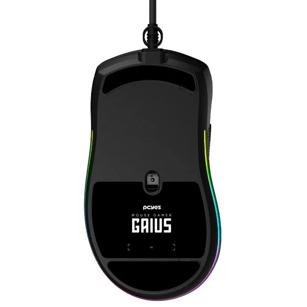 Mouse Gamer PCYes Gaius 12400 DPI RGB 6 Botões Preto
