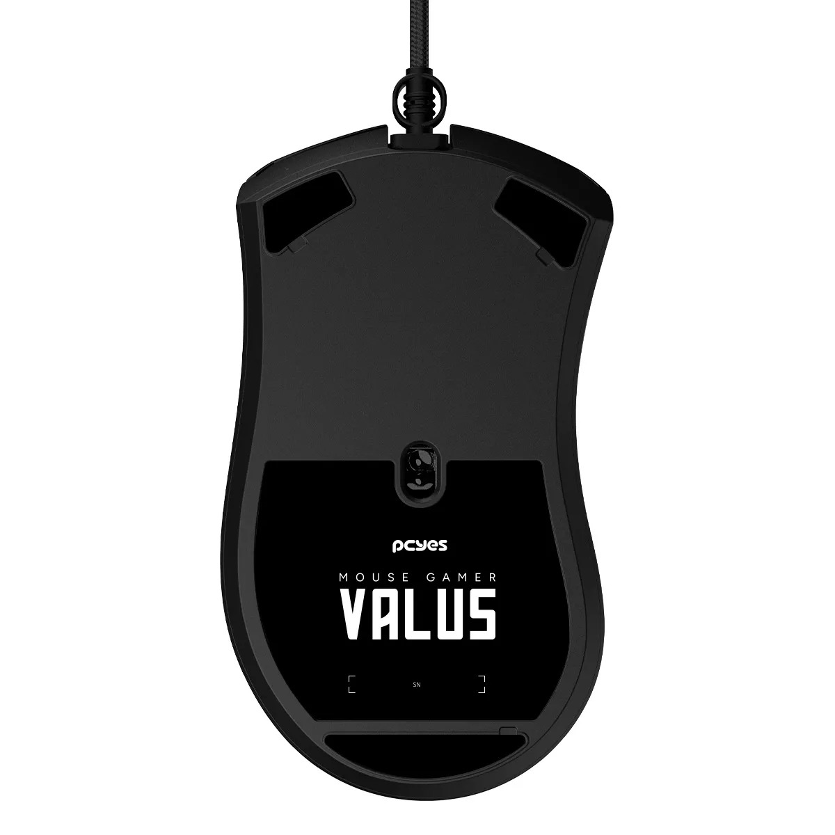 Mouse Gamer PCYes Valus 12400 DPI RGB 8 Botões Preto USB