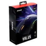 Mouse Gamer PCYes Valus 12400 DPI RGB 8 Botões Preto USB