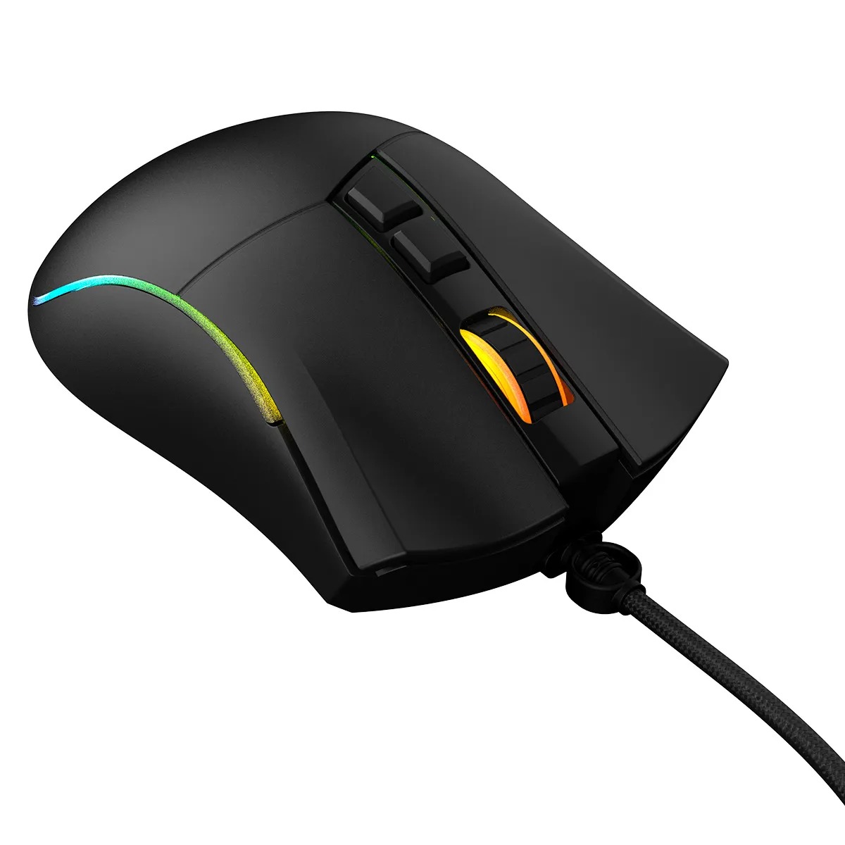 Mouse Gamer PCYes Valus 12400 DPI RGB 8 Botões Preto USB