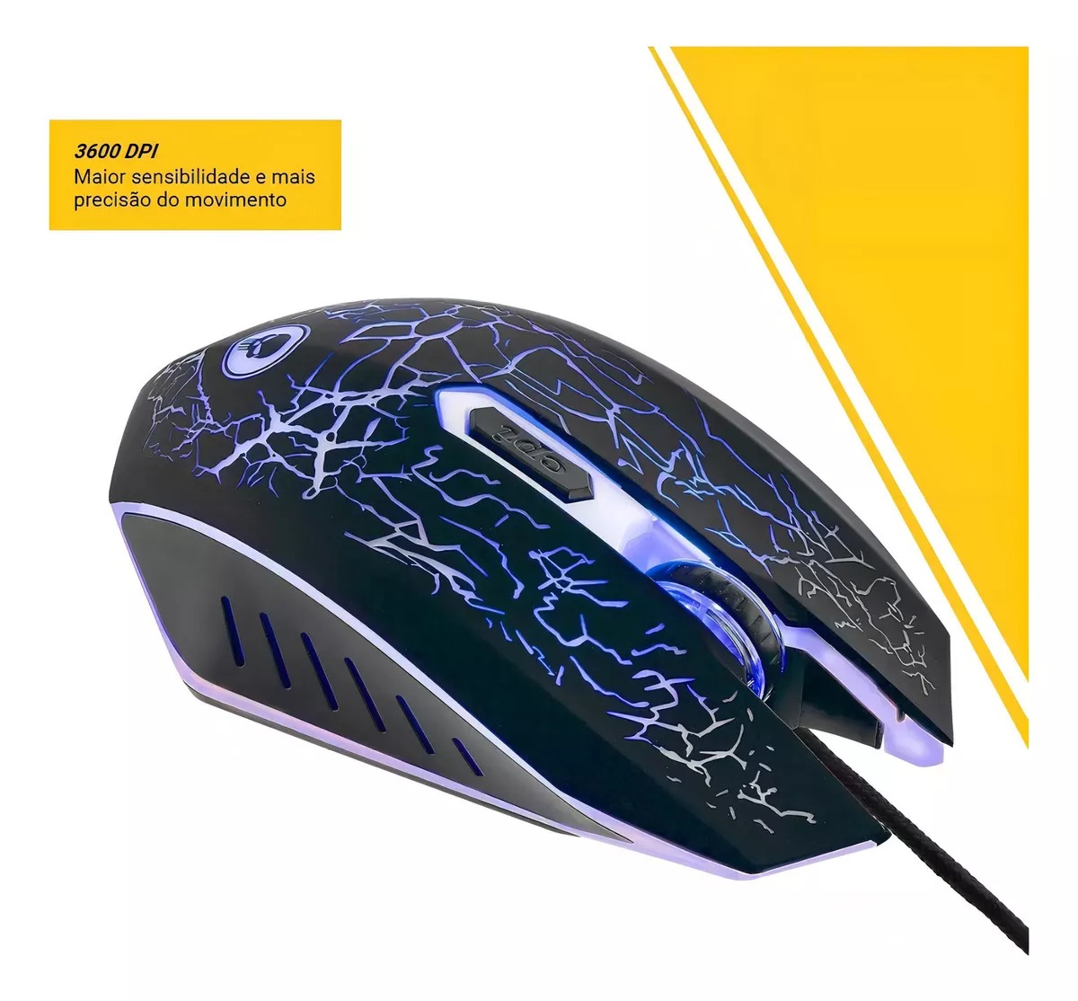 Mouse Gamer USB 2400 DPI 6 Botões Bright 0447 para PC e Notebook