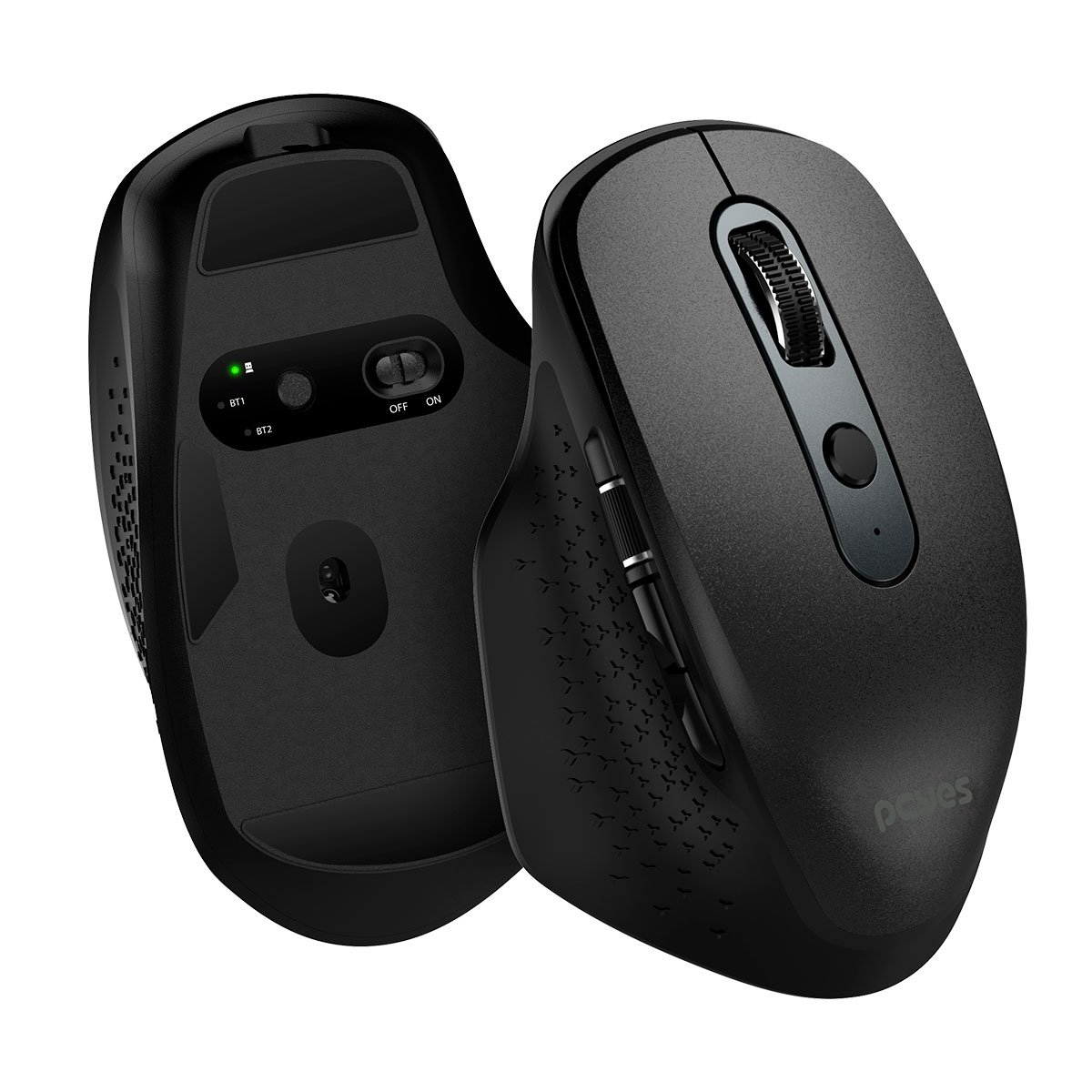 Mouse Sem Fio Recarregável PCYES EX-100 Bluetooth e Wireless 2.4GHz – Dual Mode, Silencioso, Preto