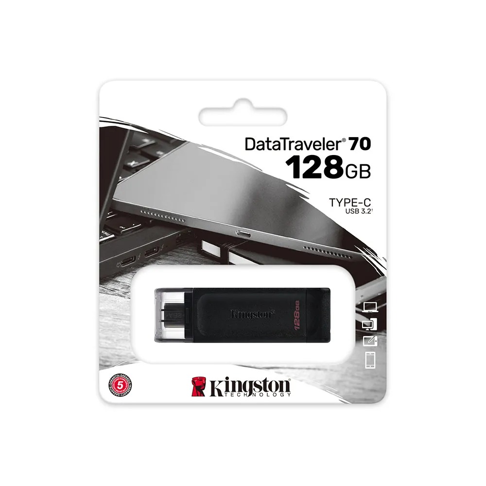 Pendrive Kingston DataTraveler 70 128GB USB-C Tipo C para Smartphone