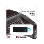 Pendrive Kingston DataTraveler Exodia 64GB USB 3.2 Preto e Azul