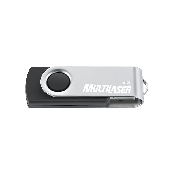 Pendrive Multilaser Twist2 64GB Preto e Prata (PD590)