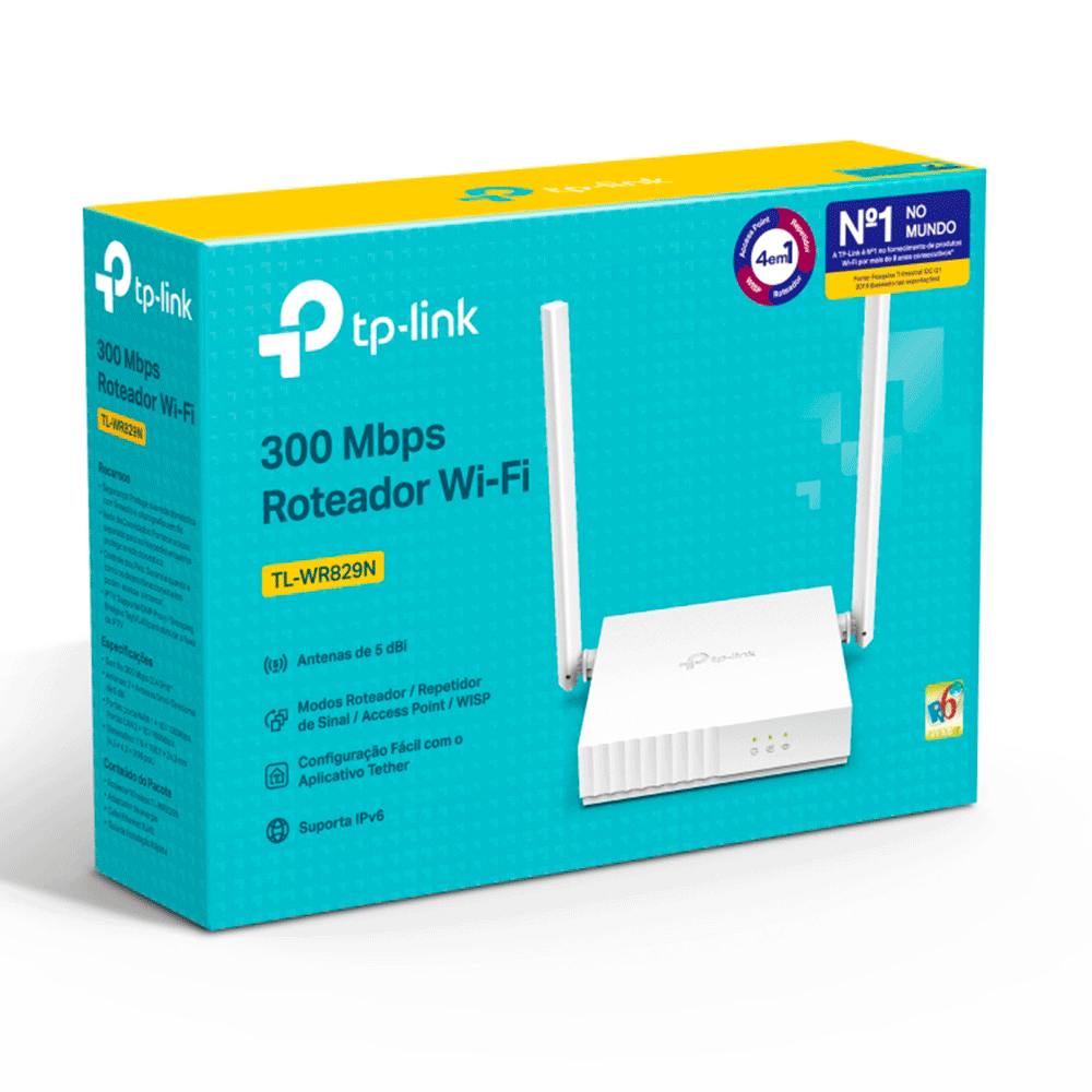Roteador Wireless TP-Link TL-WR829N N 300Mbps Multi-Modo 2.4GHz com 2 Antenas Fixas