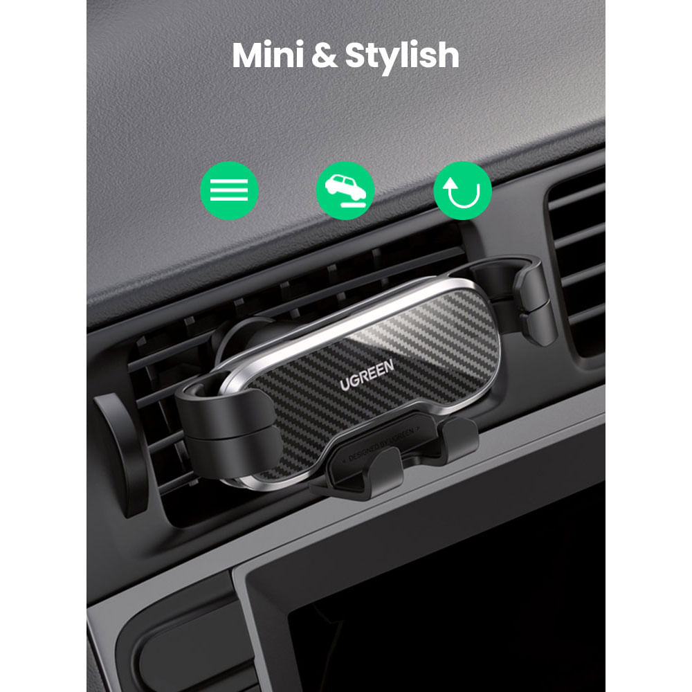 Suporte Veicular UGREEN LP228 Premium para Celular – Fixação por Gravidade, Saída de Ar, Compatível com Smartphones