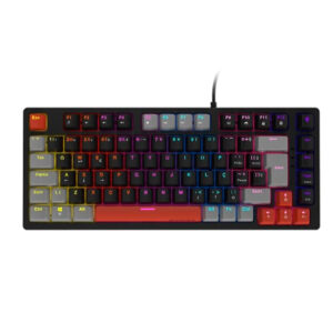 Teclado Mecânico Gamer 75% Pcyes Kirin Black Vulcan Switch Blue Rainbow RGB