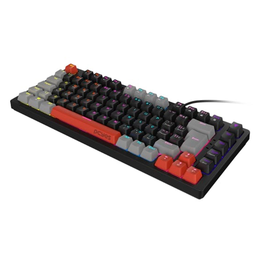 Teclado Mecânico Gamer 75% Pcyes Kirin Black Vulcan Switch Blue Rainbow RGB
