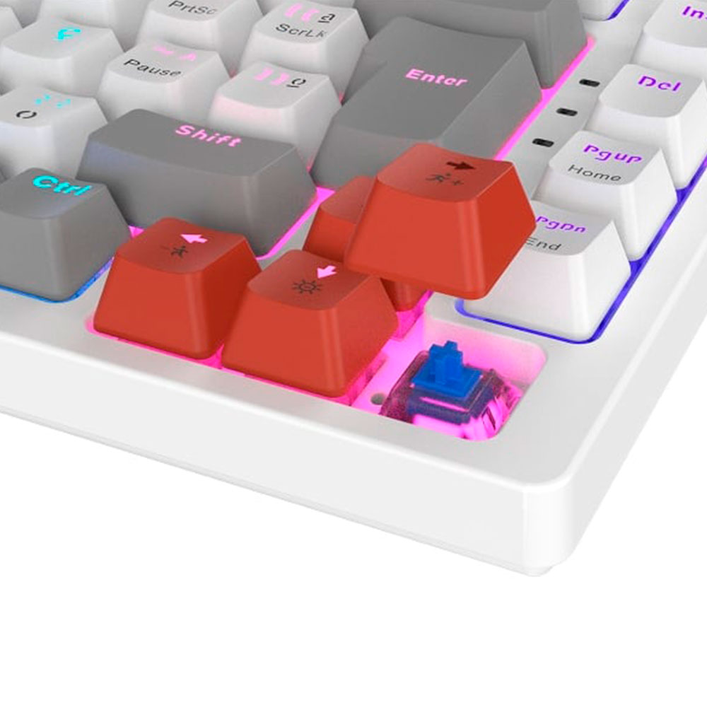 Teclado Mecânico Pcyes Kirin White Ghost RGB Switch QWERTY ABNT2
