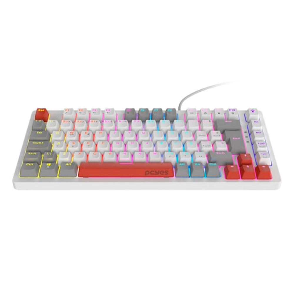 Teclado Mecânico Pcyes Kirin White Ghost RGB Switch QWERTY ABNT2