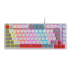 Teclado Mecânico Pcyes Kirin White Ghost RGB Switch QWERTY ABNT2