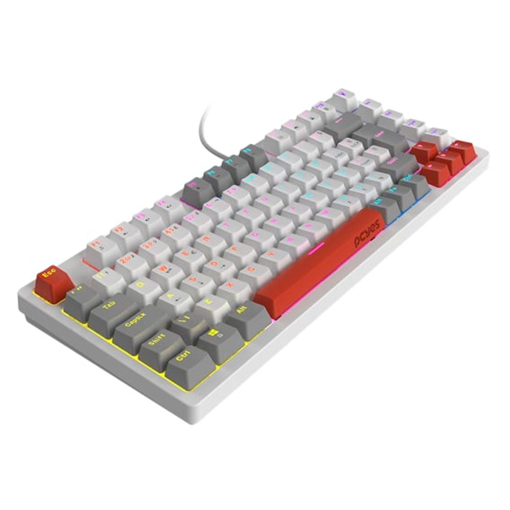 Teclado Mecânico Pcyes Kirin White Ghost RGB Switch QWERTY ABNT2
