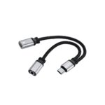 Adaptador Hrebos Hs-229 Usb-c Para P2 E Usb-c Preto