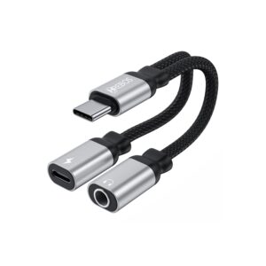 Adaptador Hrebos Hs-229 Usb-c Para P2 E Usb-c Preto